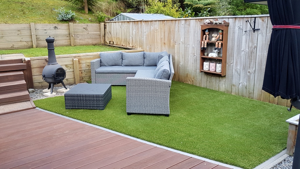 install artificial grass on concrete After - Artificial grass on concrete on the Kapiti Coast
